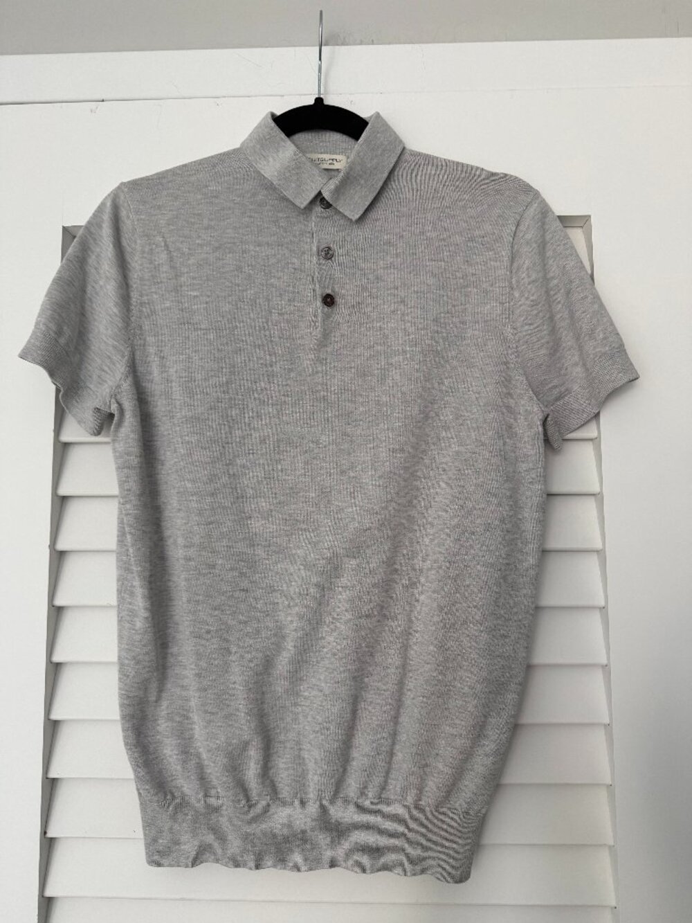 Suit Supply Cotton Silk Polo, Light Gray, Size Small